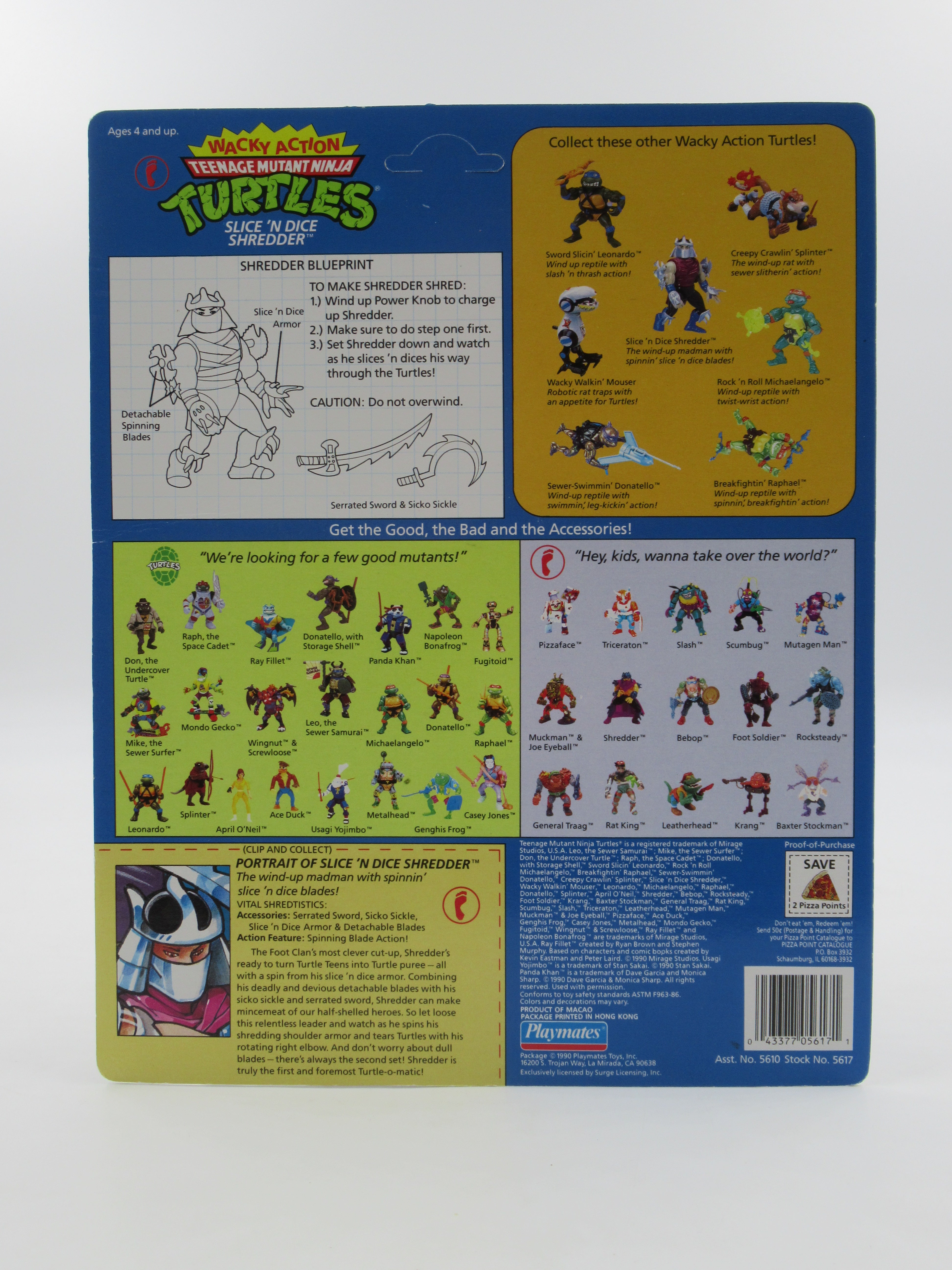 Teenage Mutant Ninja Turtles Slice 'N Dice Shredder Wacky Action 4.5" Figure TMNTs - Playmates (1990)